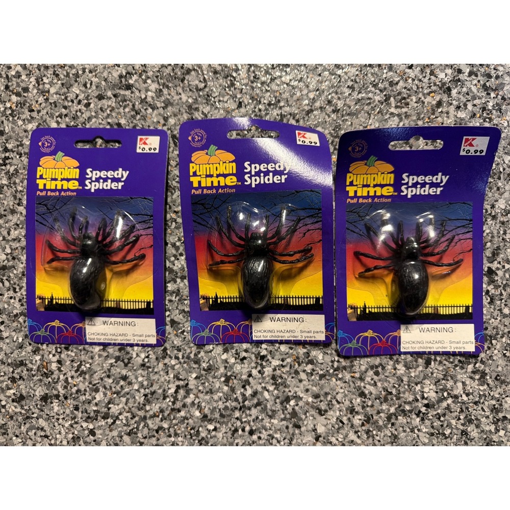 Vintage Pumpkin Time Speedy Spider Halloween Wind Up Toy Kmart Sealed New